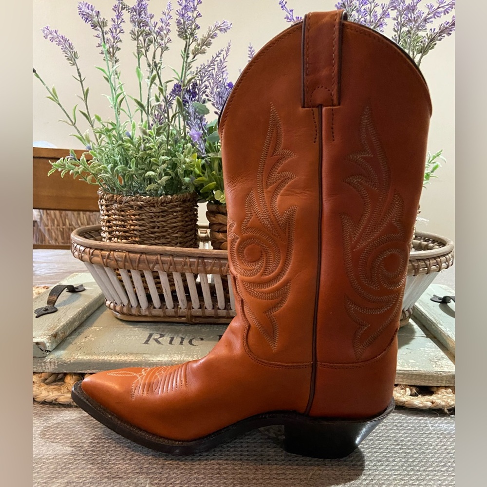 Justin Boots Tan Leather Western Footwear - Picture 2 of 12